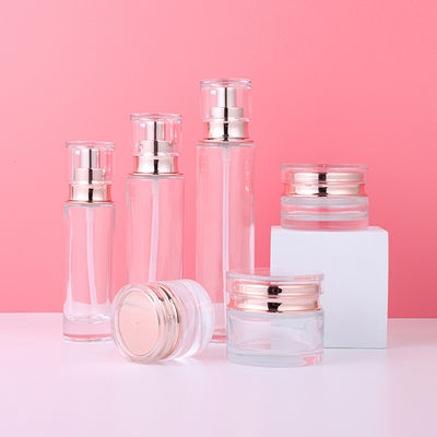 품질  Wholesale 20g 30g 50g 40ml 100ml 120ml Luxury Empty Cosmetic Glass Bottle And Jar Set Cosmetics Skin Care Packaging Containers 공장