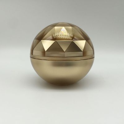품질  Non Spill Luxury High Matt Gold Rhombus Ball Shape Round Acrylic Cream Jar For Cosmetic Packaging 공장